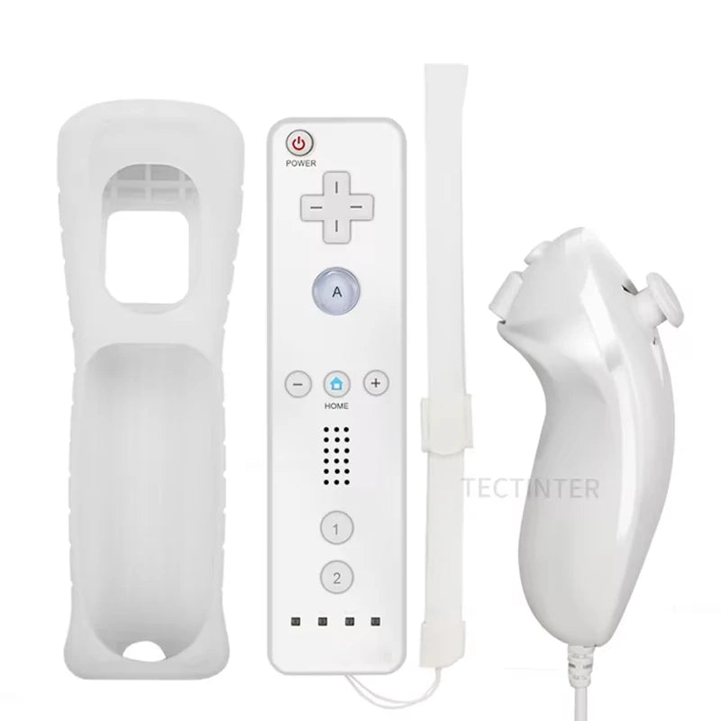 For Nintendo Wii Control Joystick 2 in 1 Wireless Remote Gamepad Controller Set Motion Plus with Silicone Case For Nintendo Wii