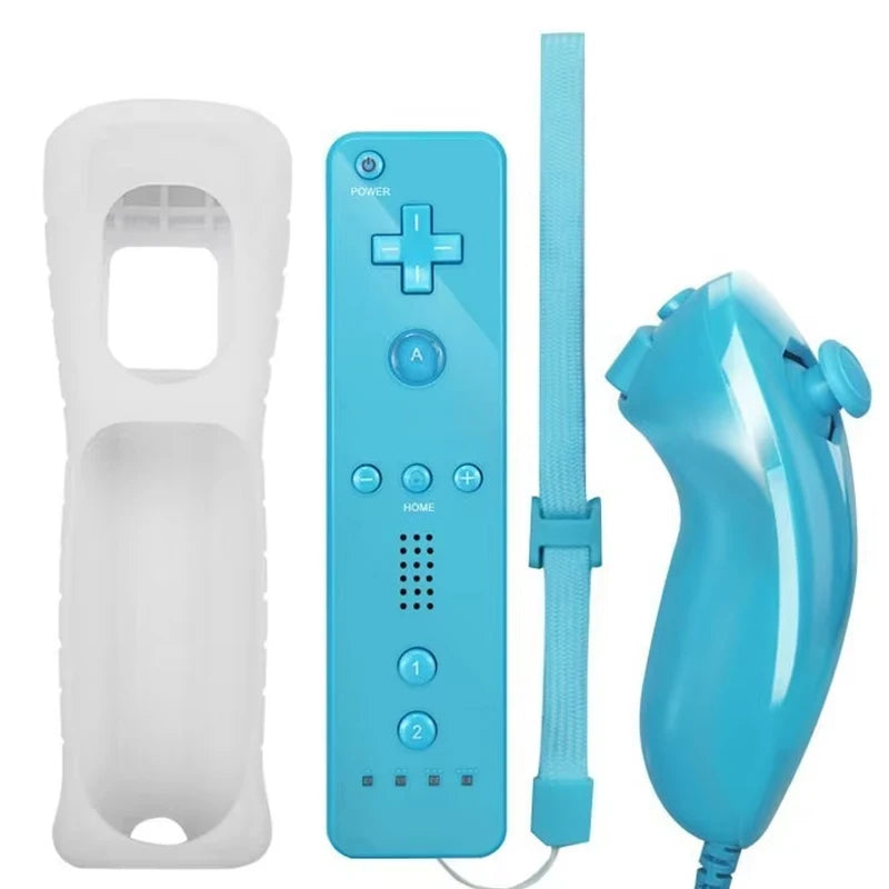 For Nintendo Wii Control Joystick 2 in 1 Wireless Remote Gamepad Controller Set Motion Plus with Silicone Case For Nintendo Wii