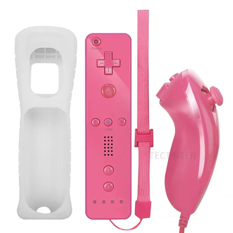 For Nintendo Wii Control Joystick 2 in 1 Wireless Remote Gamepad Controller Set Motion Plus with Silicone Case For Nintendo Wii