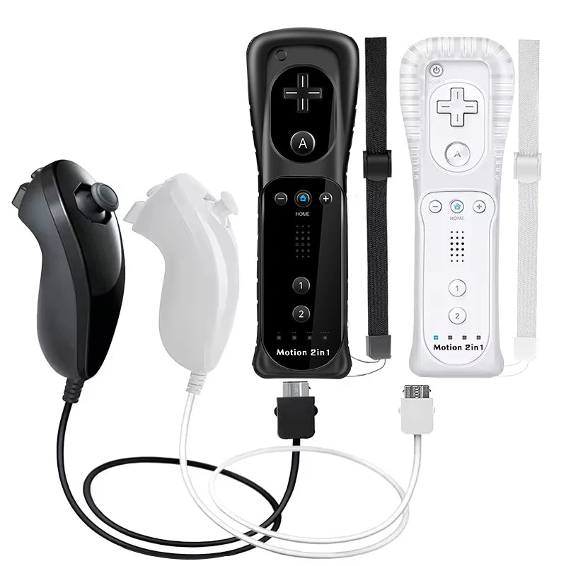 For Nintendo Wii Control Joystick 2 in 1 Wireless Remote Gamepad Controller Set Motion Plus with Silicone Case For Nintendo Wii