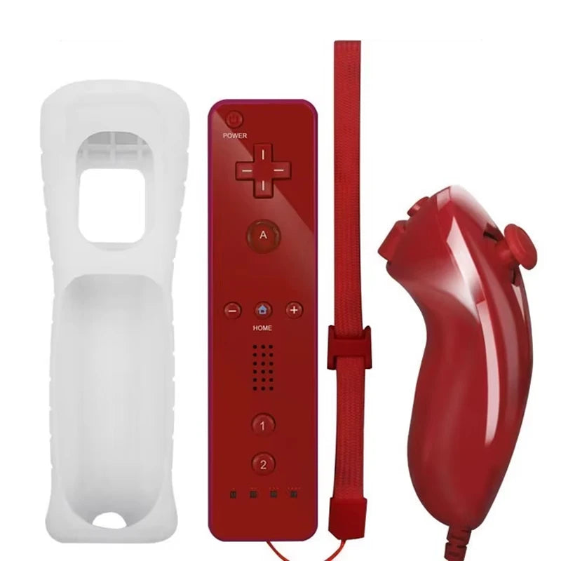 For Nintendo Wii Control Joystick 2 in 1 Wireless Remote Gamepad Controller Set Motion Plus with Silicone Case For Nintendo Wii