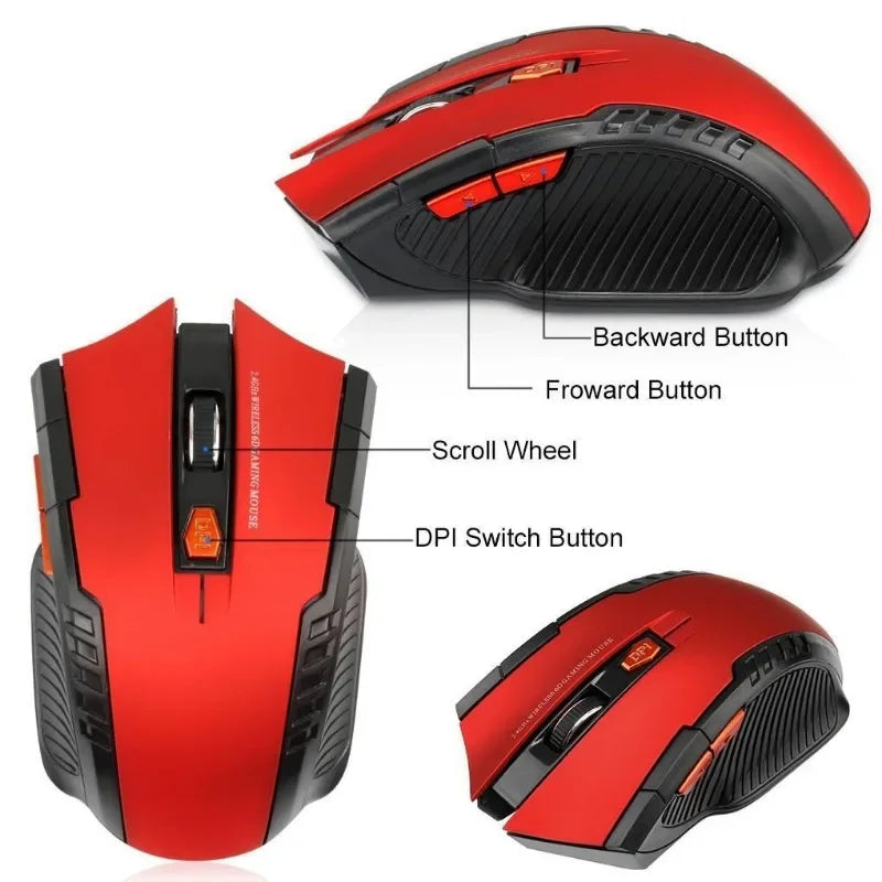 2.4GHz Wireless Optical Game Mouse for PC Laptop Computer USB Receiver Mini Portable Mouse Mice