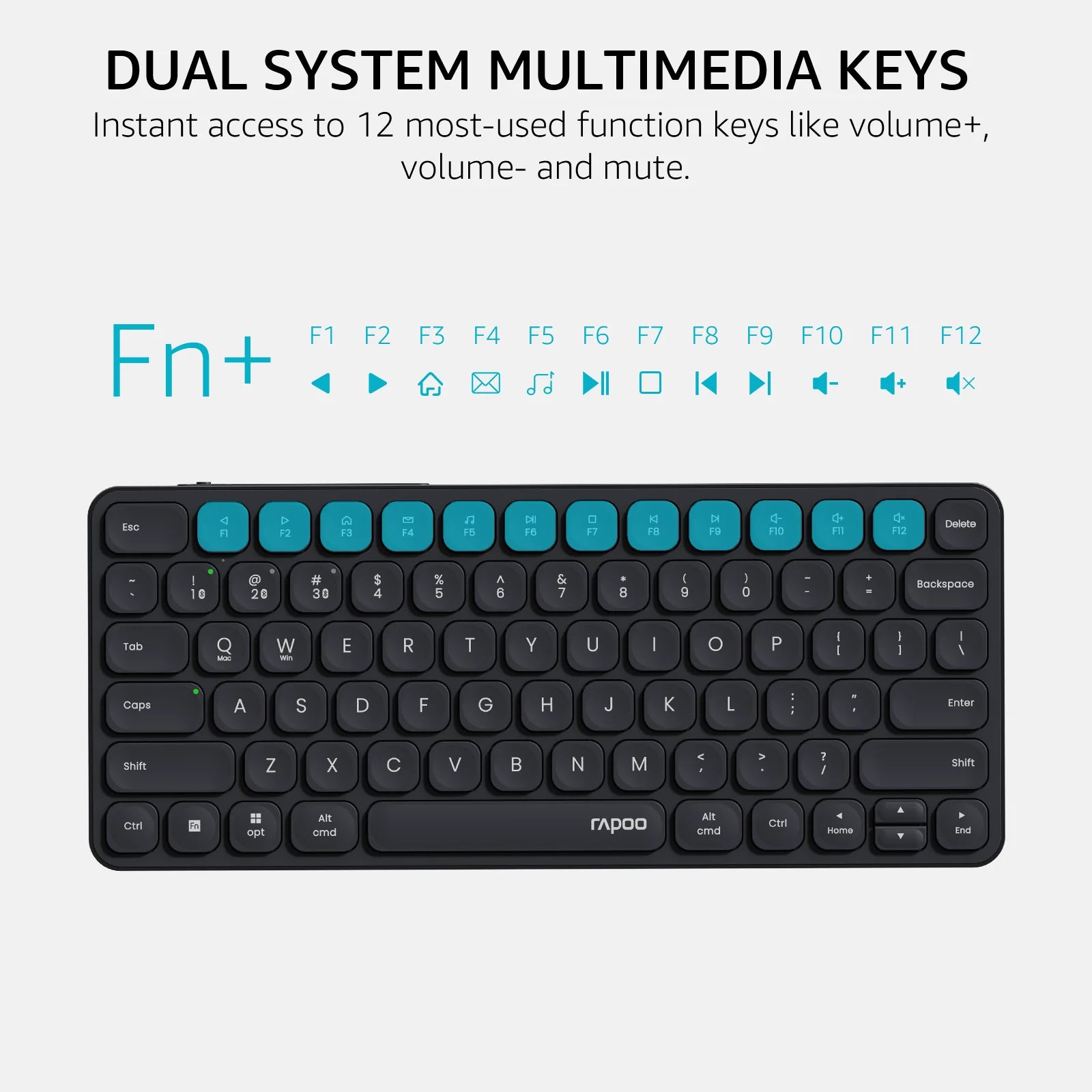 Rapoo E9050L / E9350L / E9550L  Multi-Device Wireless Keyboard  Blade-Series 78 /  99 / 110 Key Ultra-Thin Keyboard 2.4G / Bluetooth Support 4 Devices Low-Profile Al-Alloy Frame Quiet Typing Rechargeable Compatiable for Windo