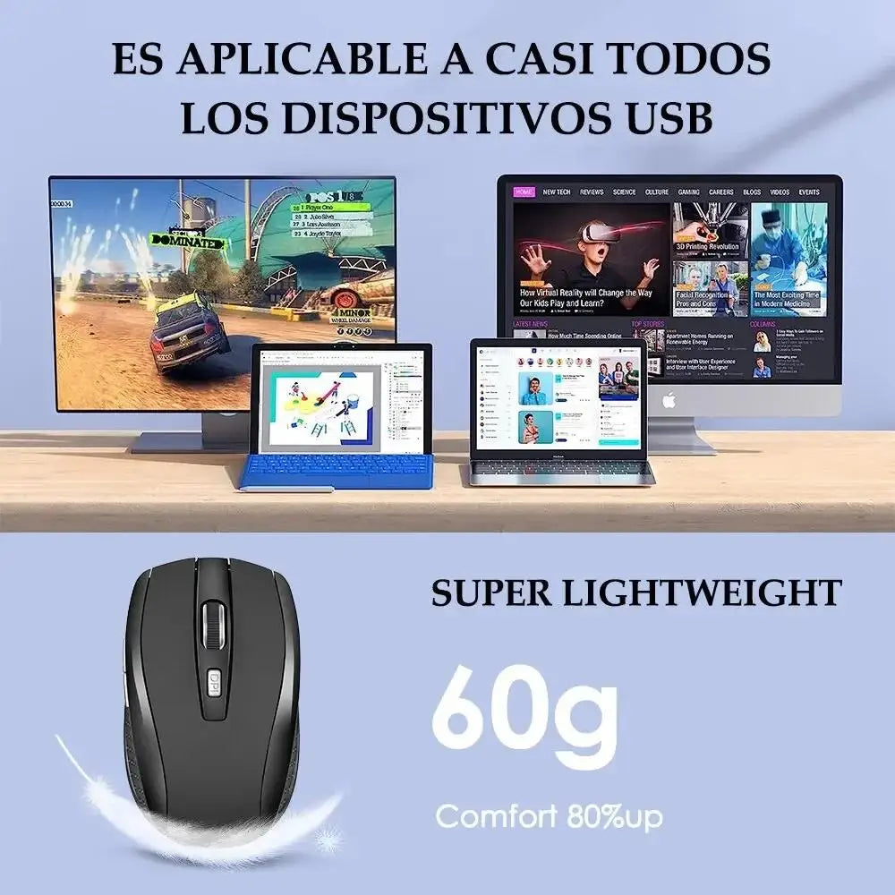 2.4G Wireless Mouse 2.4Ghz Gaming Mouse Optical Wireless Mouse Slim Mini Noiseless Mice 800/1200/1600 DPI For Macbook PC Laptops