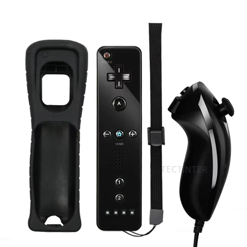 For Nintendo Wii Control Joystick 2 in 1 Wireless Remote Gamepad Controller Set Motion Plus with Silicone Case For Nintendo Wii